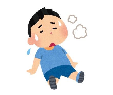 バテている男子の絵
