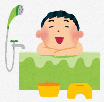 入浴中の絵